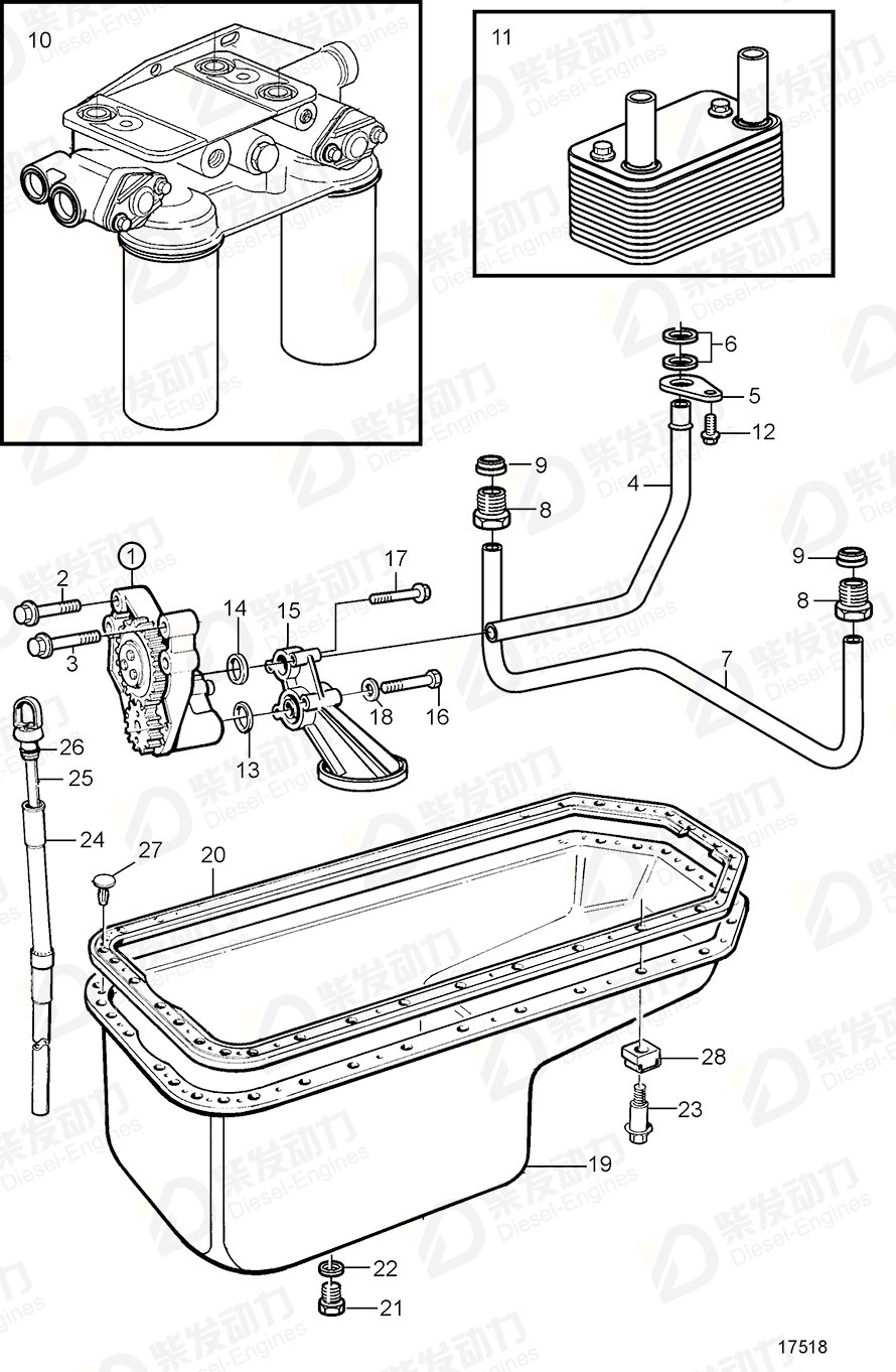 volvo penta Oil pressure pipe 425971 Drawing volvo penta Oil pressure pipe 425971 Drawing